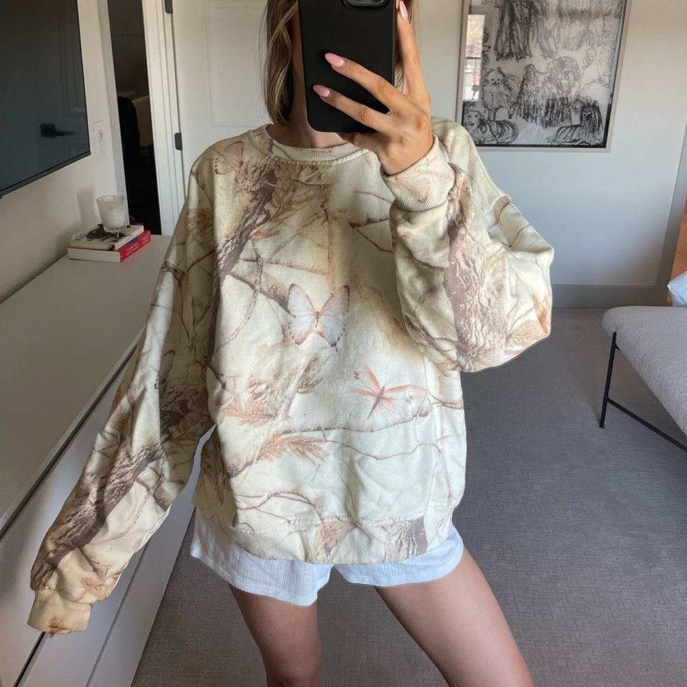 Dairy Boy by Paige Lorenze Camo Butterfly Crewneck